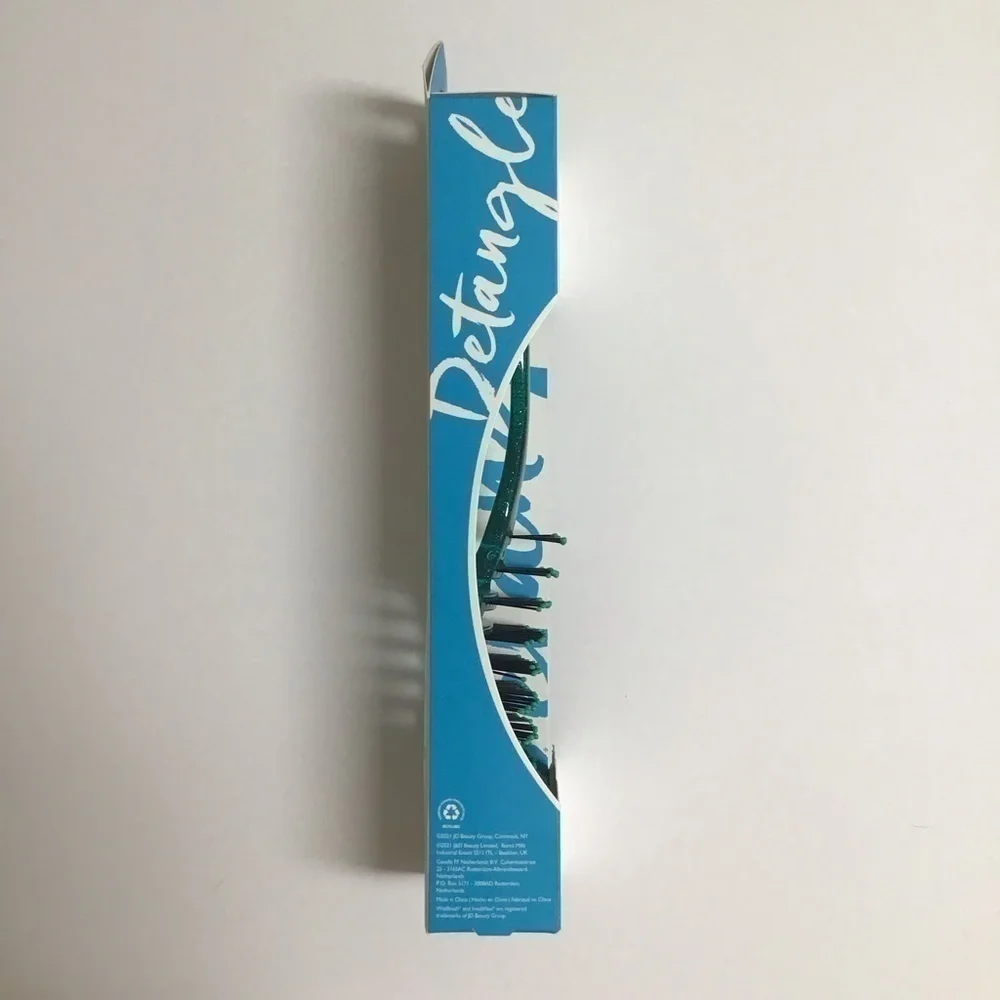 Wet Brush Shower Detangler GREEN GLITTER IntelliFlex Bristles Hanger Beach NEW